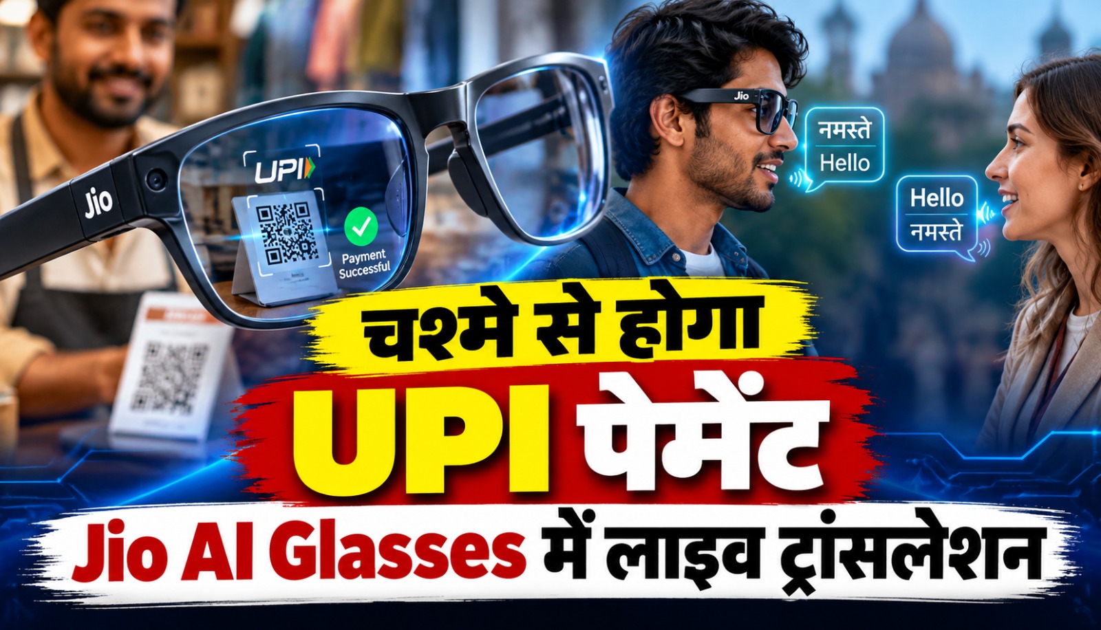 Reliance Jio के AI स्मार्ट ग्लास, जिनमें UPI Scan and Pay, लाइव ट्रांसलेशन और AI वॉयस असिस्टेंट जैसे फीचर्स दिए जाने की जानकारी सामने आई है।