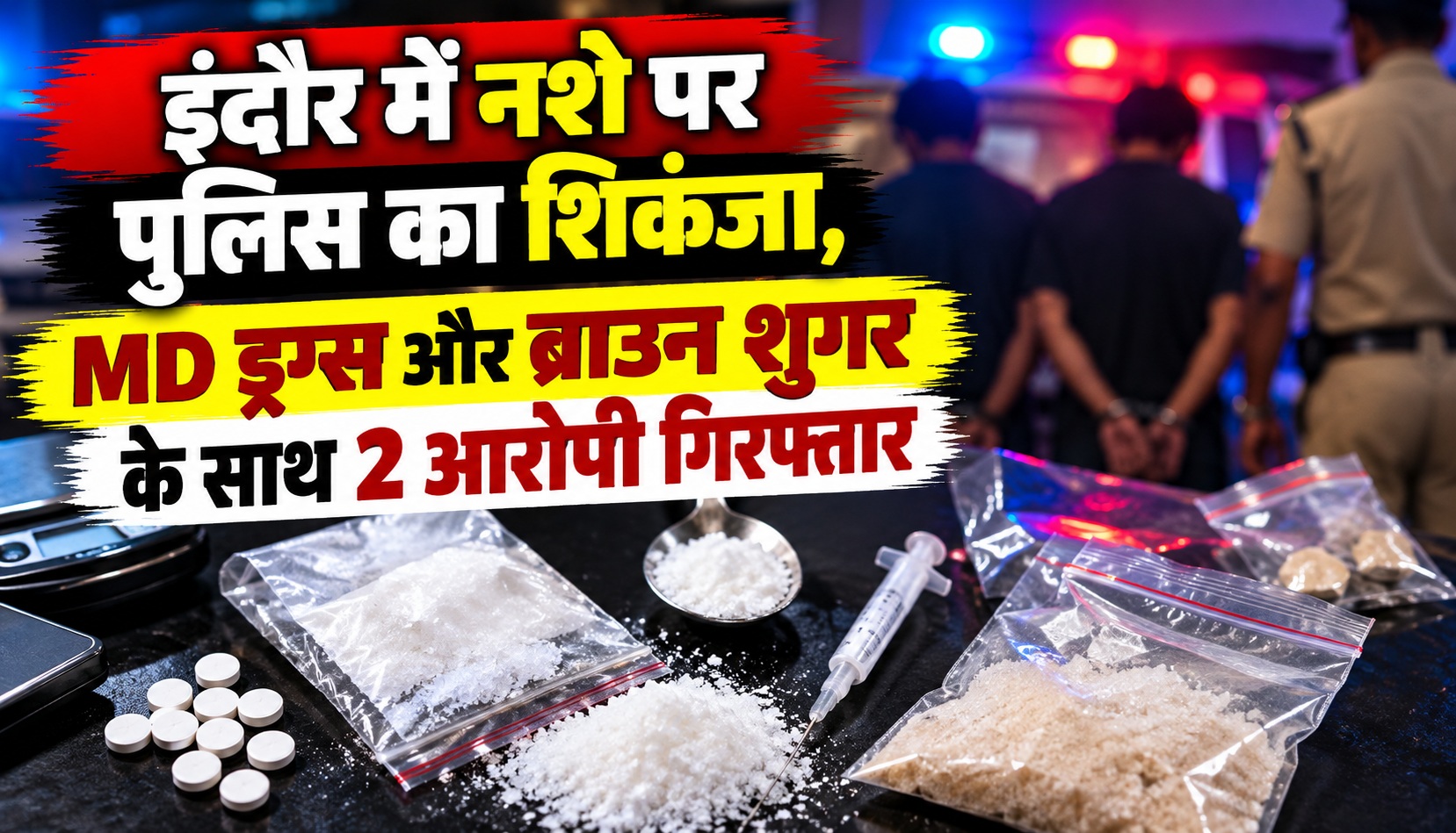 इंदौर में नशे पर पुलिस का शिकंजा, MD ड्रग्स और ब्राउन शुगर के साथ 2 आरोपी गिरफ्तार