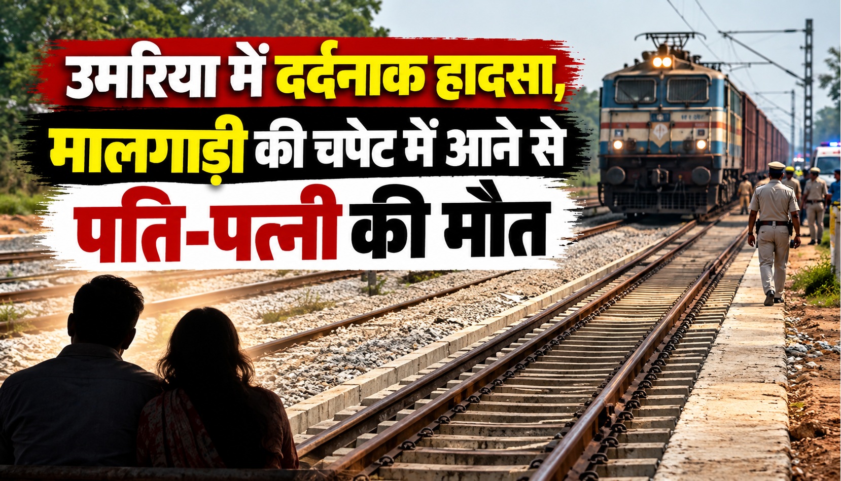 उमरिया में दर्दनाक हादसा, मालगाड़ी की चपेट में आने से पति-पत्नी की मौत