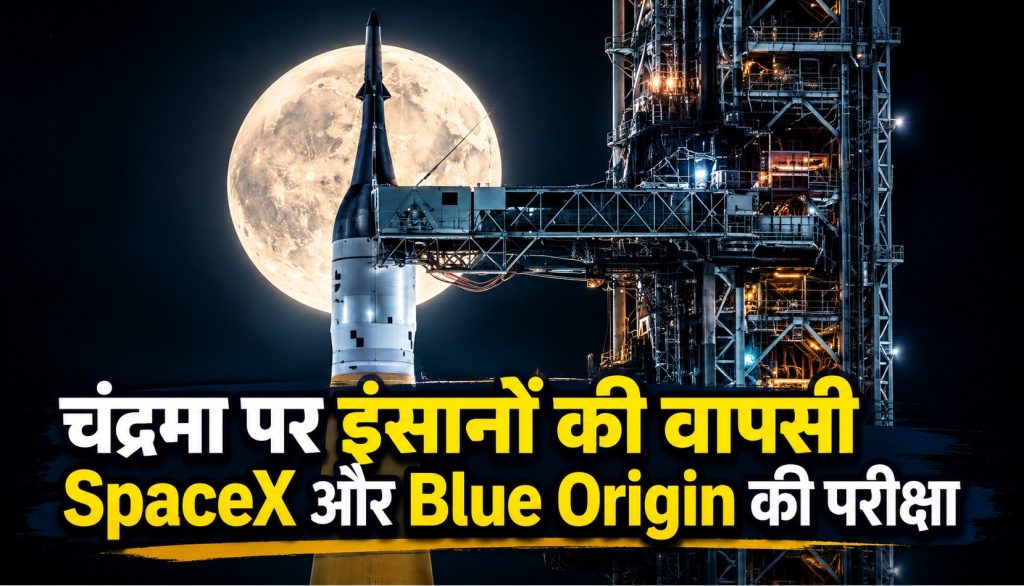 चंद्रमा पर इंसानों की वापसी से पहले SpaceX और Blue Origin की परीक्षा