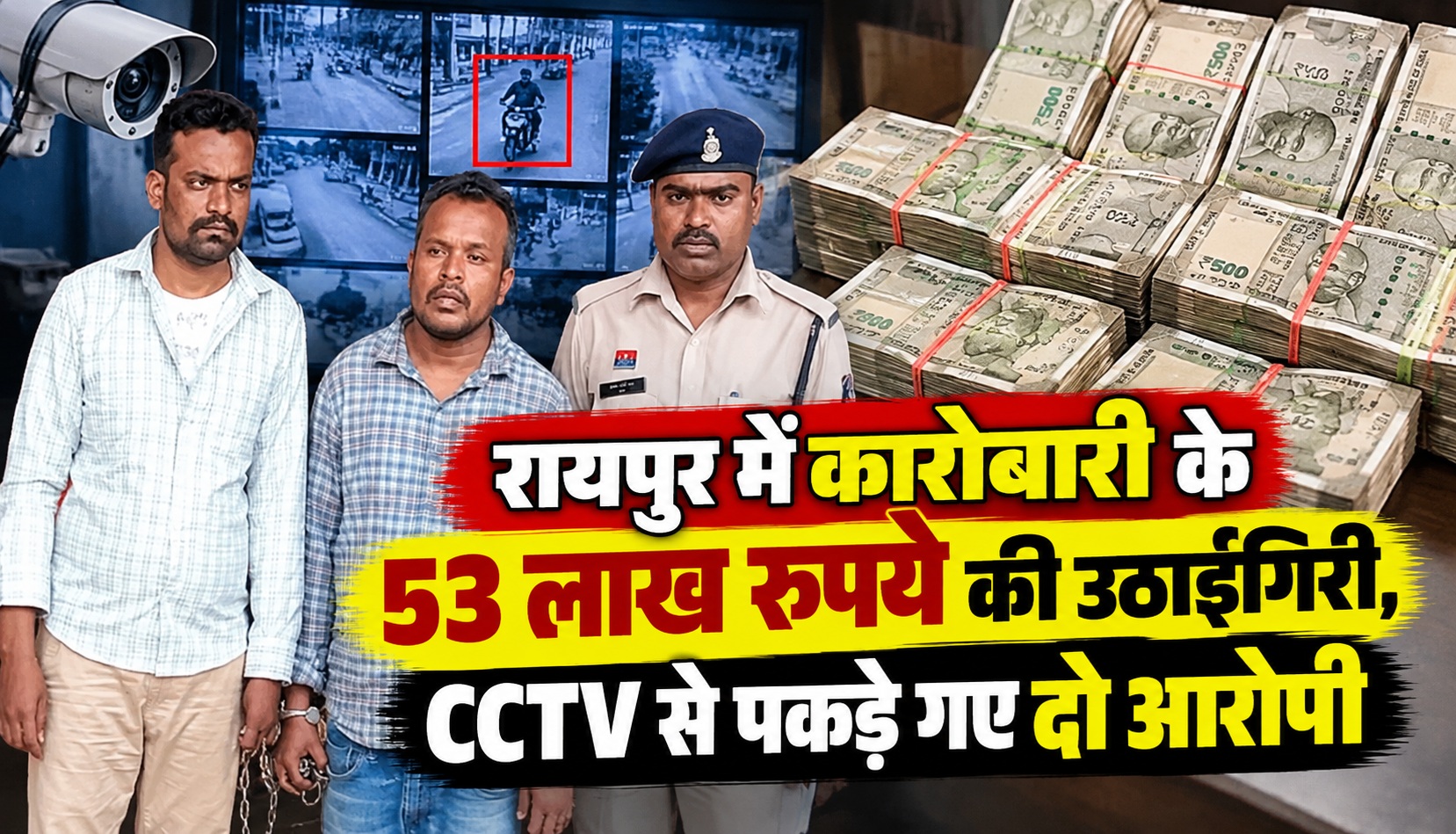 रायपुर में कारोबारी के 53 लाख रुपये की उठाईगिरी, CCTV से पकड़े गए दो आरोपी
